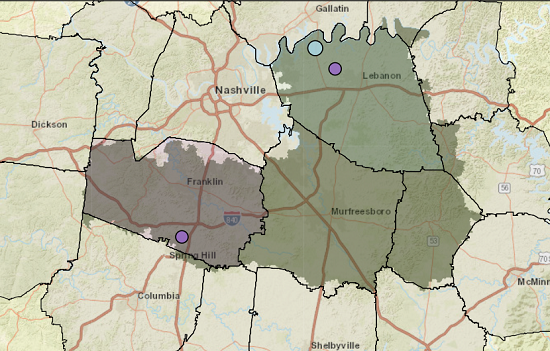 Middle Tennessee Electric Service Area