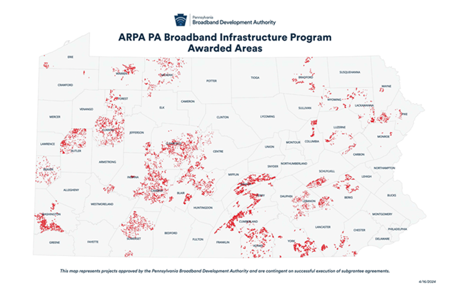 PA BIP Awards Areas Map