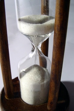 Hourglass running out of time 