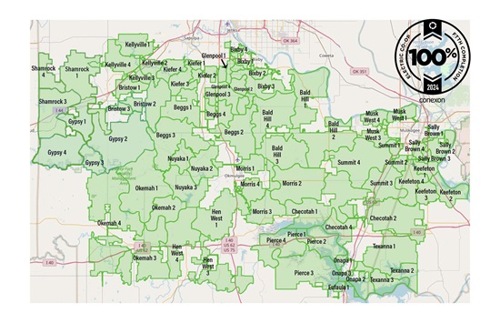 East Central Oklahoma Electric Cooperative service map