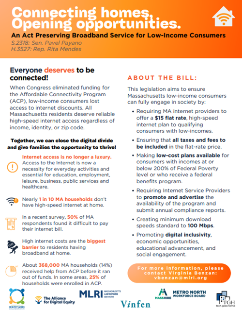 MA affordable broadband legislation flyer MA affordable broadband legislation flyer