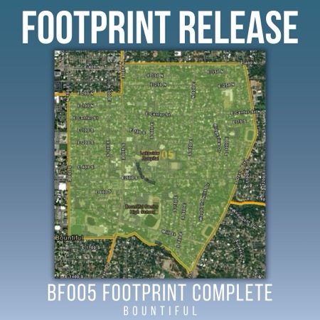 Map showing how the entire city of Bountiful has access to fiber Internet service