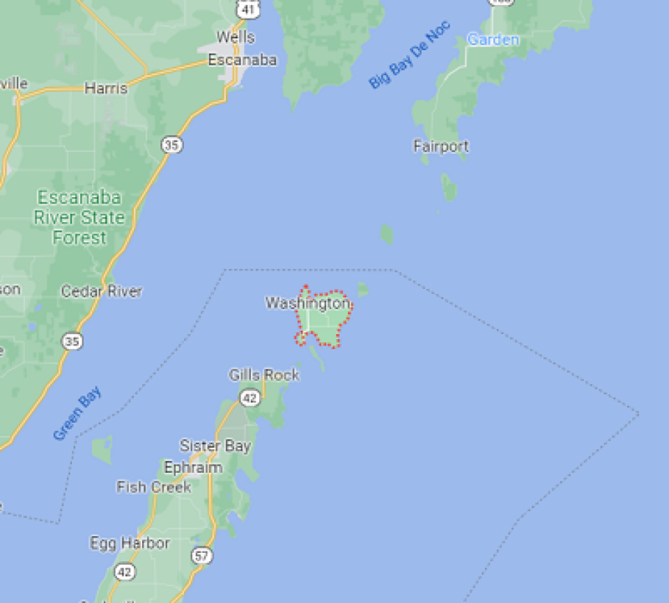 Washington Island Wisconsin map