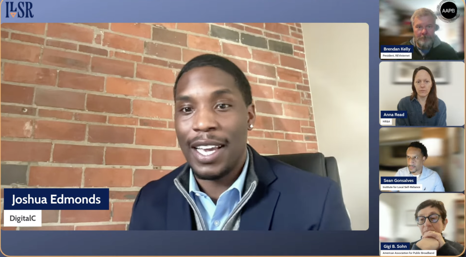 Screenshot of webinar guests speaking